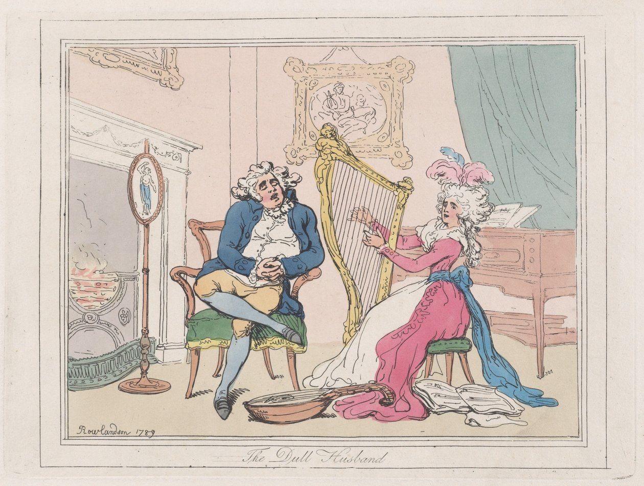 Tylsä aviomies, 1789, 1789. tekijältä Thomas Rowlandson