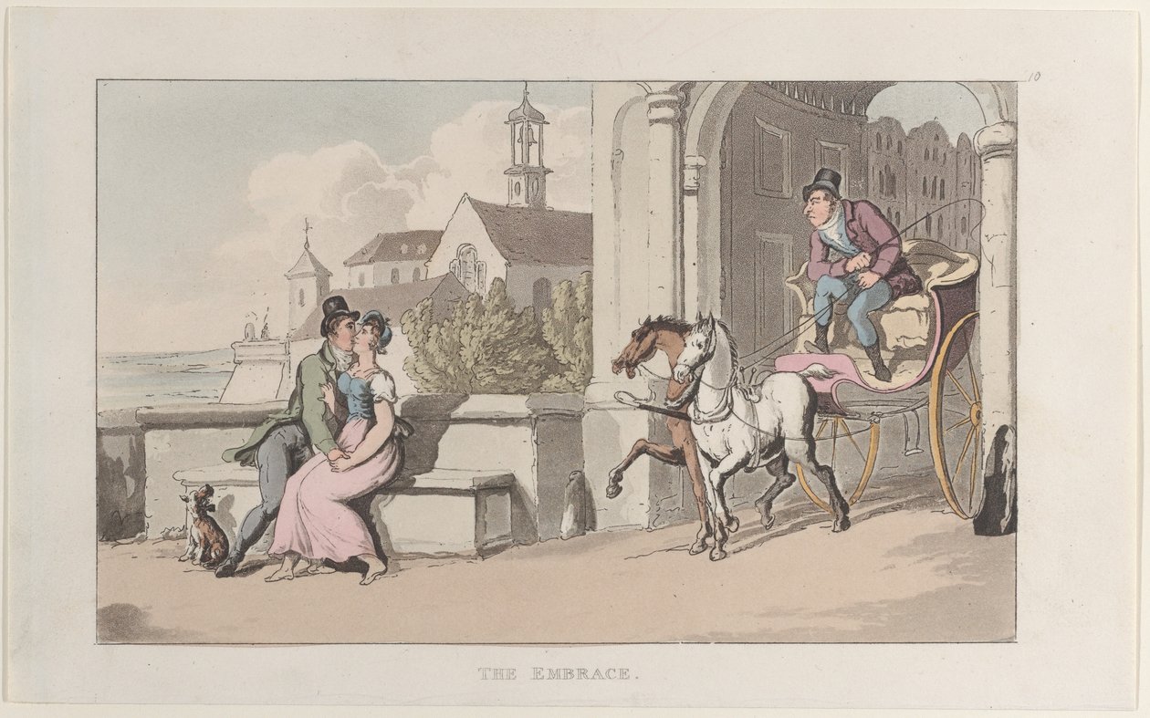 The Embrace, Journal of Sentimental Travels in the Southern Provinces of France, ..., 1817-21. tekijältä Thomas Rowlandson