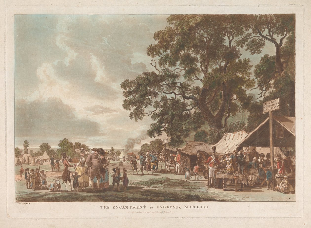Leiri Hyde Parkissa tekijältä Thomas Rowlandson