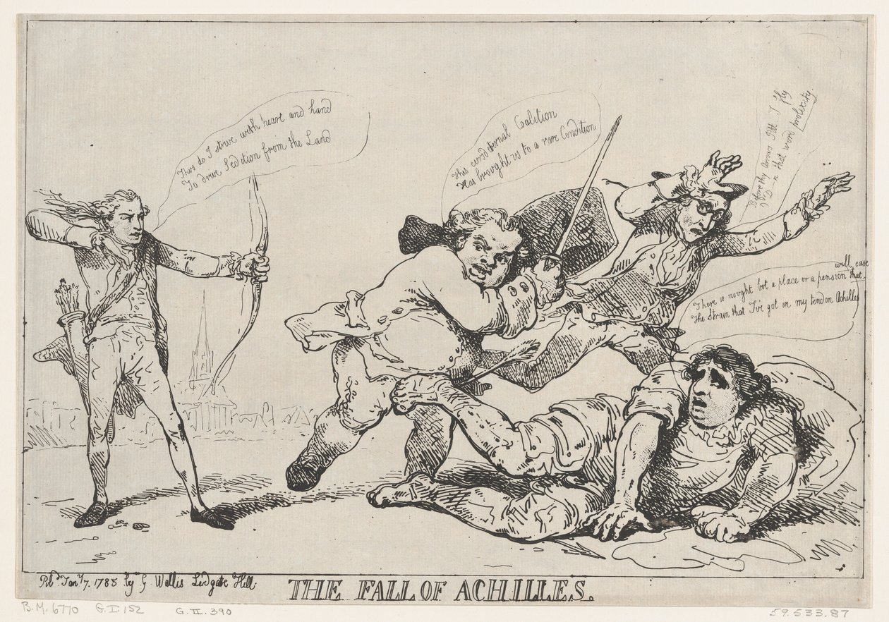 Akilleuksen lankeemus, 7. tammikuuta 1785, 7. tammikuuta 1785. tekijältä Thomas Rowlandson