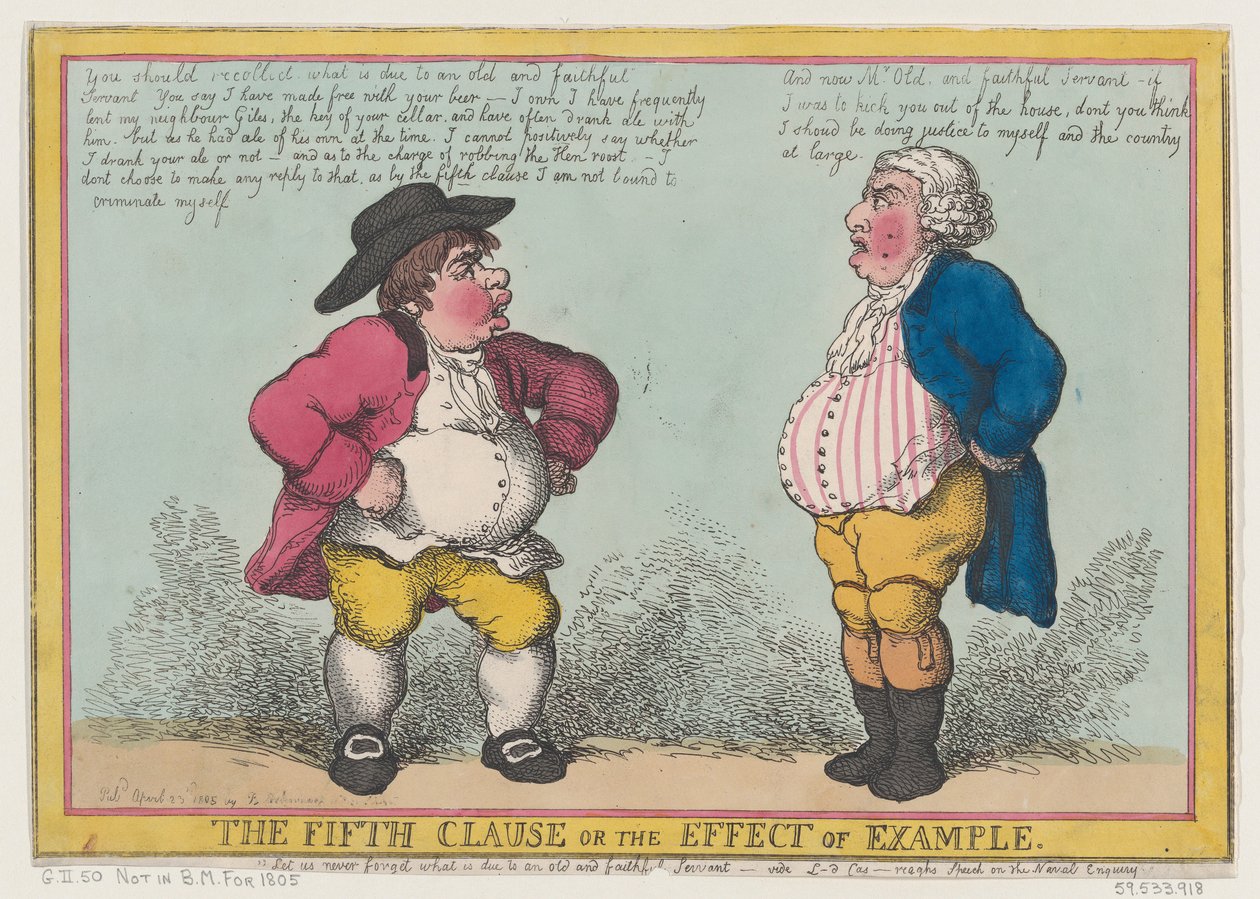 Viides lauseke tai esimerkin vaikutus, 23. huhtikuuta 1805, 23. huhtikuuta 1805. tekijältä Thomas Rowlandson