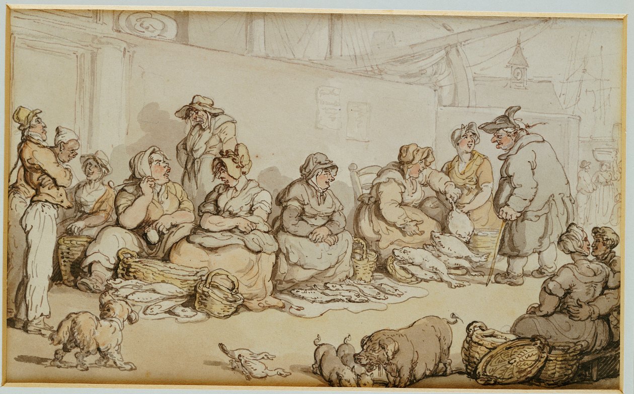 Kalamarkkinat, Grimsby tekijältä Thomas Rowlandson