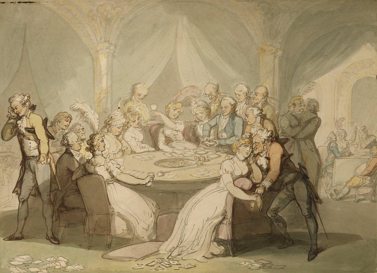 Pelipöytä, tekijältä Thomas Rowlandson