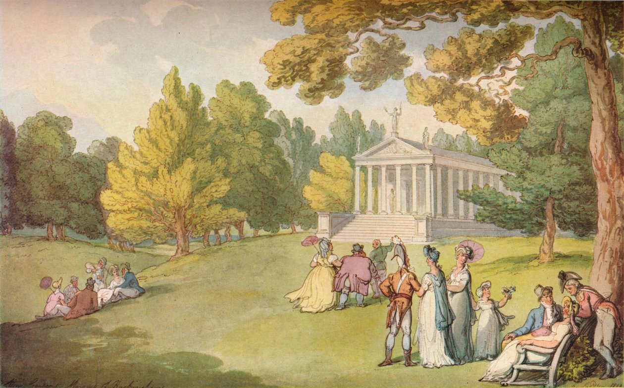 The Gardens at Stowe House, Bucks, c1785 tekijältä Thomas Rowlandson
