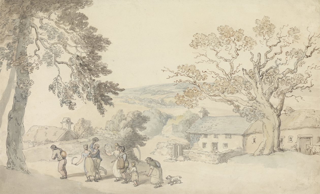 Harvesterit (kynä ja muste ja w/c kynällä paperille) tekijältä Thomas Rowlandson