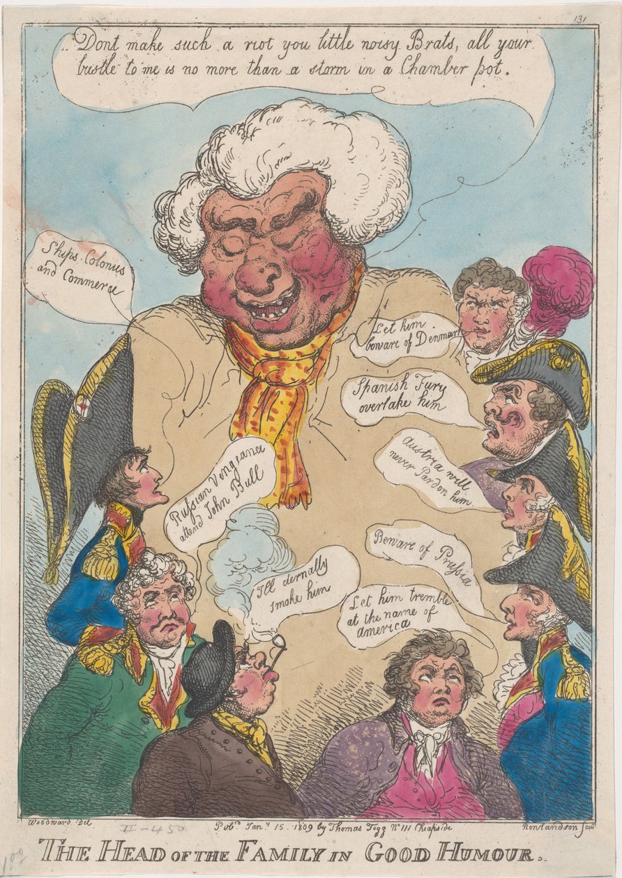 Perheen pää hyvässä huumorissa, 15. tammikuuta 1809., 15. tammikuuta 1809. tekijältä Thomas Rowlandson