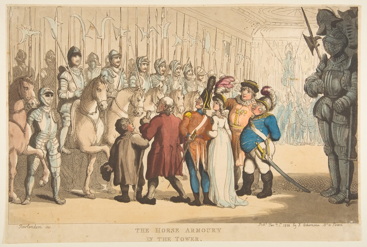 Hevosarmeija tornissa, 1. tammikuuta 1800. tekijältä Thomas Rowlandson