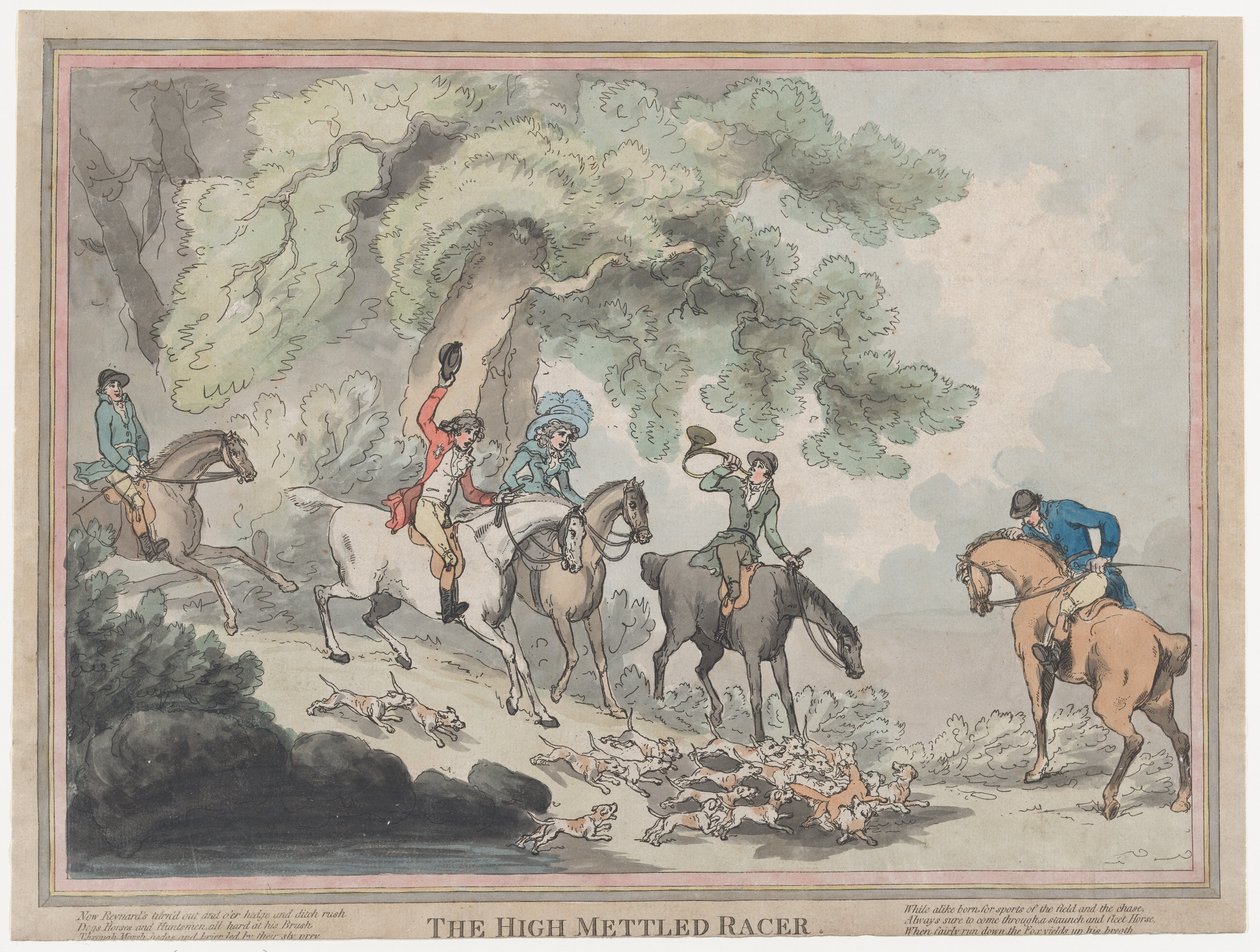 The Hunter from The Life of a Racehourse, tai The High-Mettled Racer, 20.7.1789., 20.7.1789 tekijältä Thomas Rowlandson