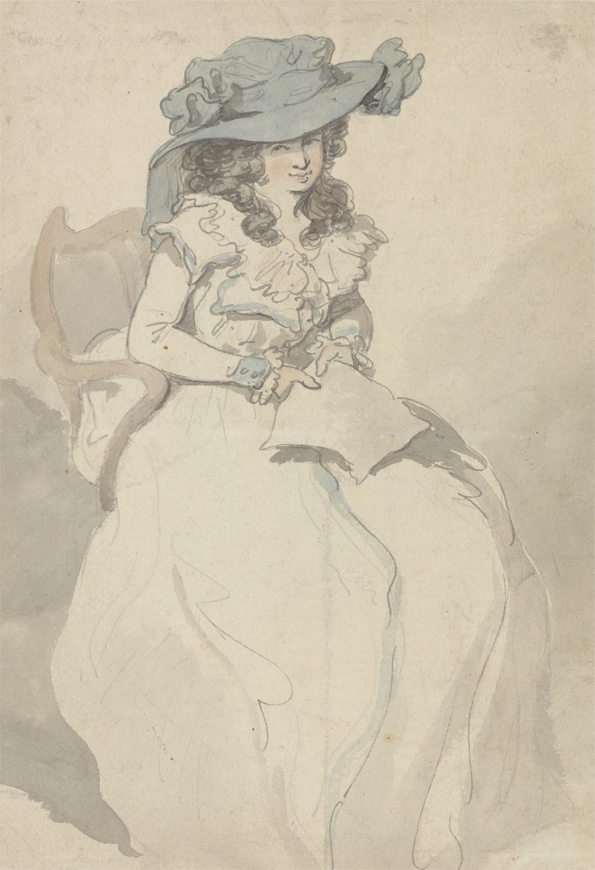 Rakkauskirje, n. 1790 (kynä ja muste ja akvarelli paperille) tekijältä Thomas Rowlandson
