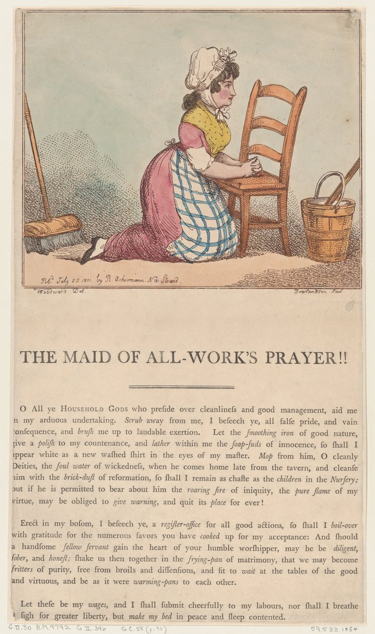 Kaikentyön piikan rukous!!, 25. heinäkuuta 1801, 25. heinäkuuta 1801. tekijältä Thomas Rowlandson
