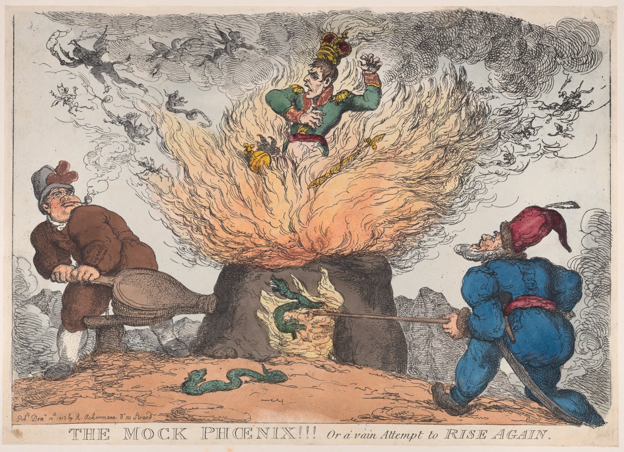 Valhe Feenix!!! Tai turha yritys nousta uudelleen, 10. joulukuuta 1813., 10. joulukuuta 1813. tekijältä Thomas Rowlandson