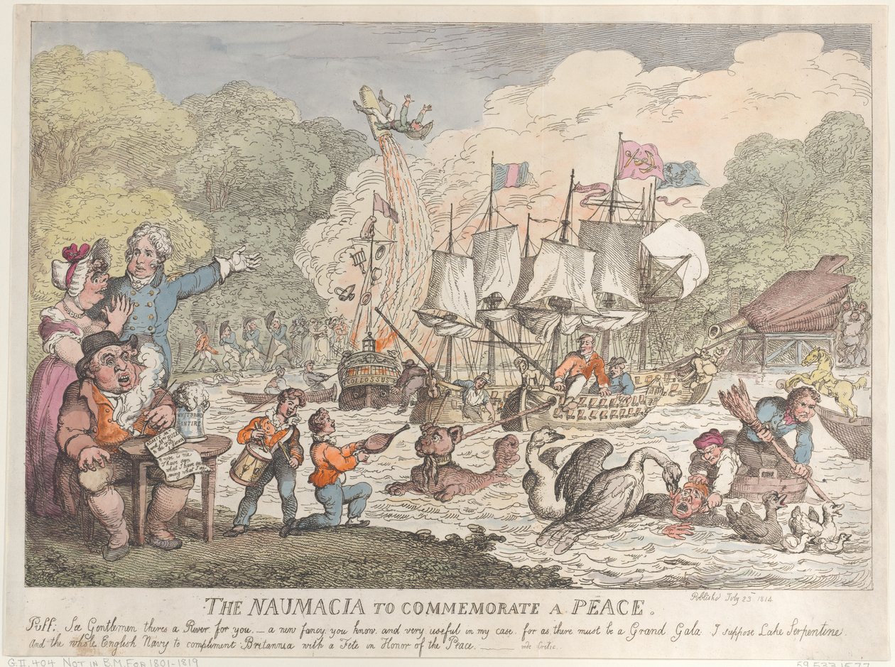 Naumacia rauhan muistoksi, 23. heinäkuuta 1814, 23. heinäkuuta 1814. tekijältä Thomas Rowlandson