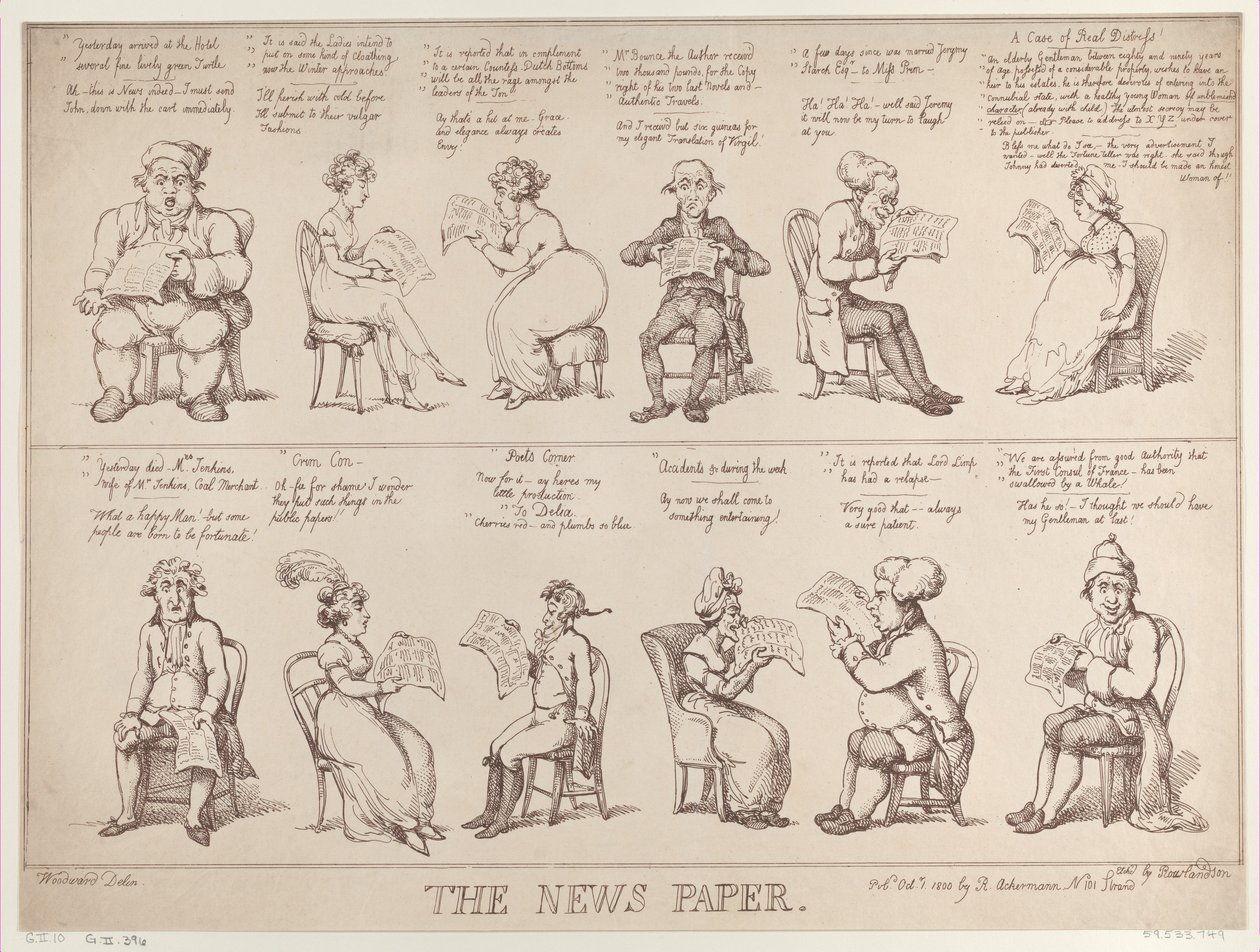 News Paper, 1. lokakuuta 1808, 1. lokakuuta 1808. tekijältä Thomas Rowlandson