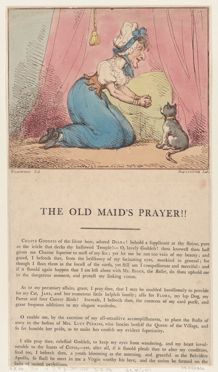 Vanhan emännän rukous!!, 10. helmikuuta 1801, 10. helmikuuta 1801. tekijältä Thomas Rowlandson