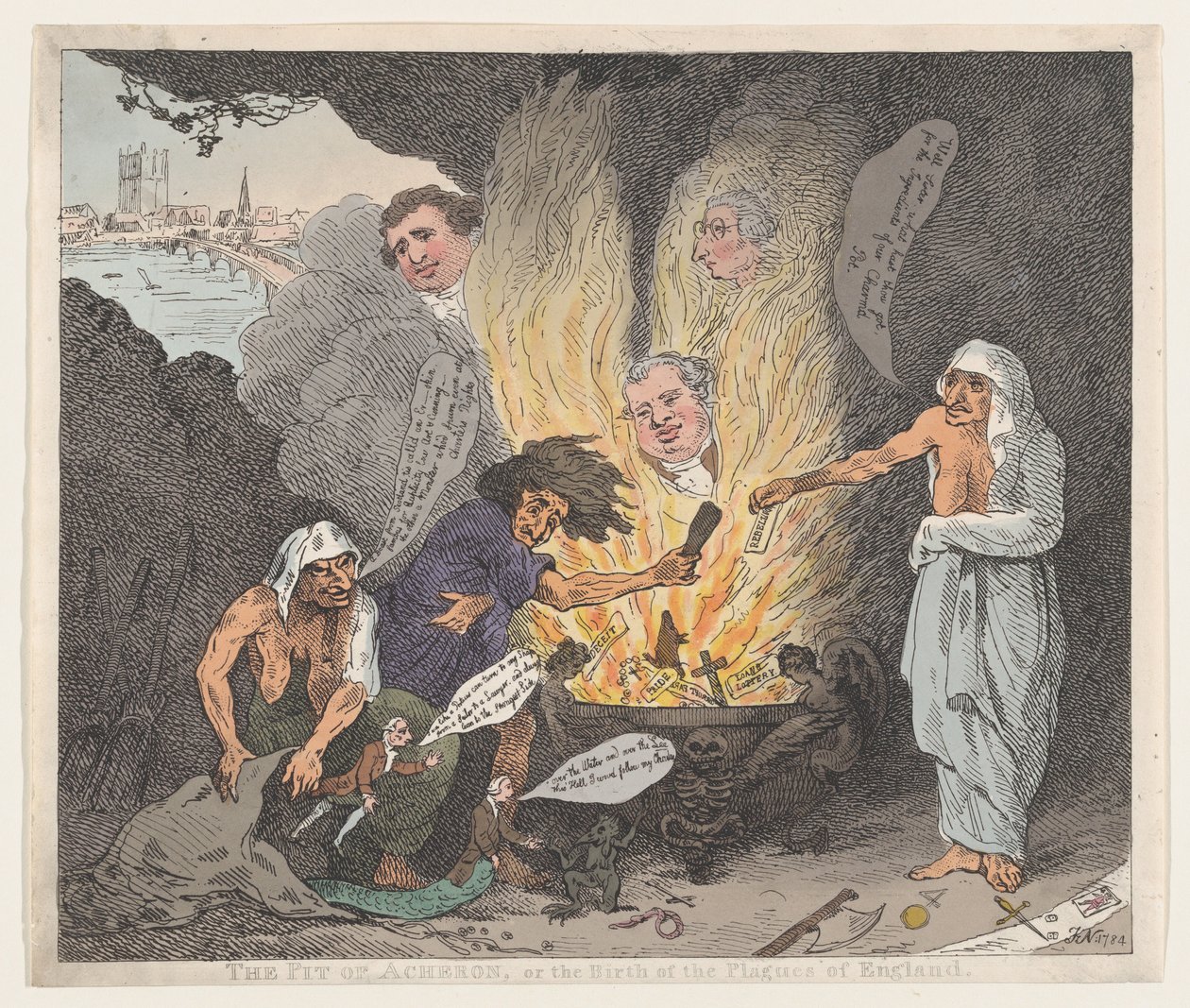 Acheronin kuoppa eli Englannin vitsausten synty, 28. tammikuuta 1784, 28. tammikuuta 1784. tekijältä Thomas Rowlandson