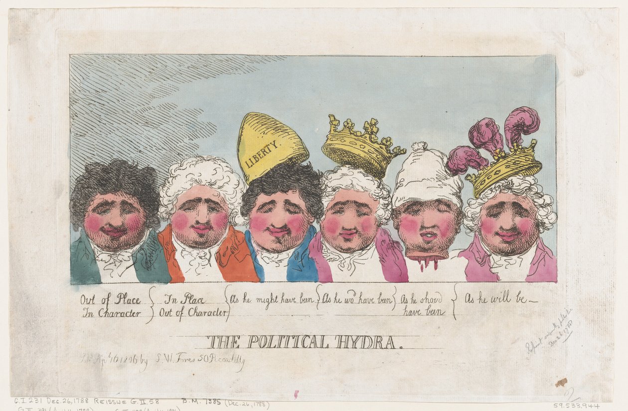 Poliittinen Hydra, 16. huhtikuuta 1806, 16. huhtikuuta 1806. tekijältä Thomas Rowlandson