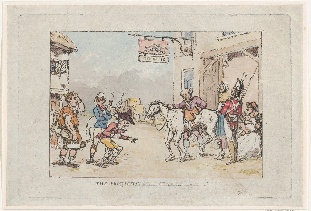 Postitalon tuotanto, 1808, 1808. tekijältä Thomas Rowlandson