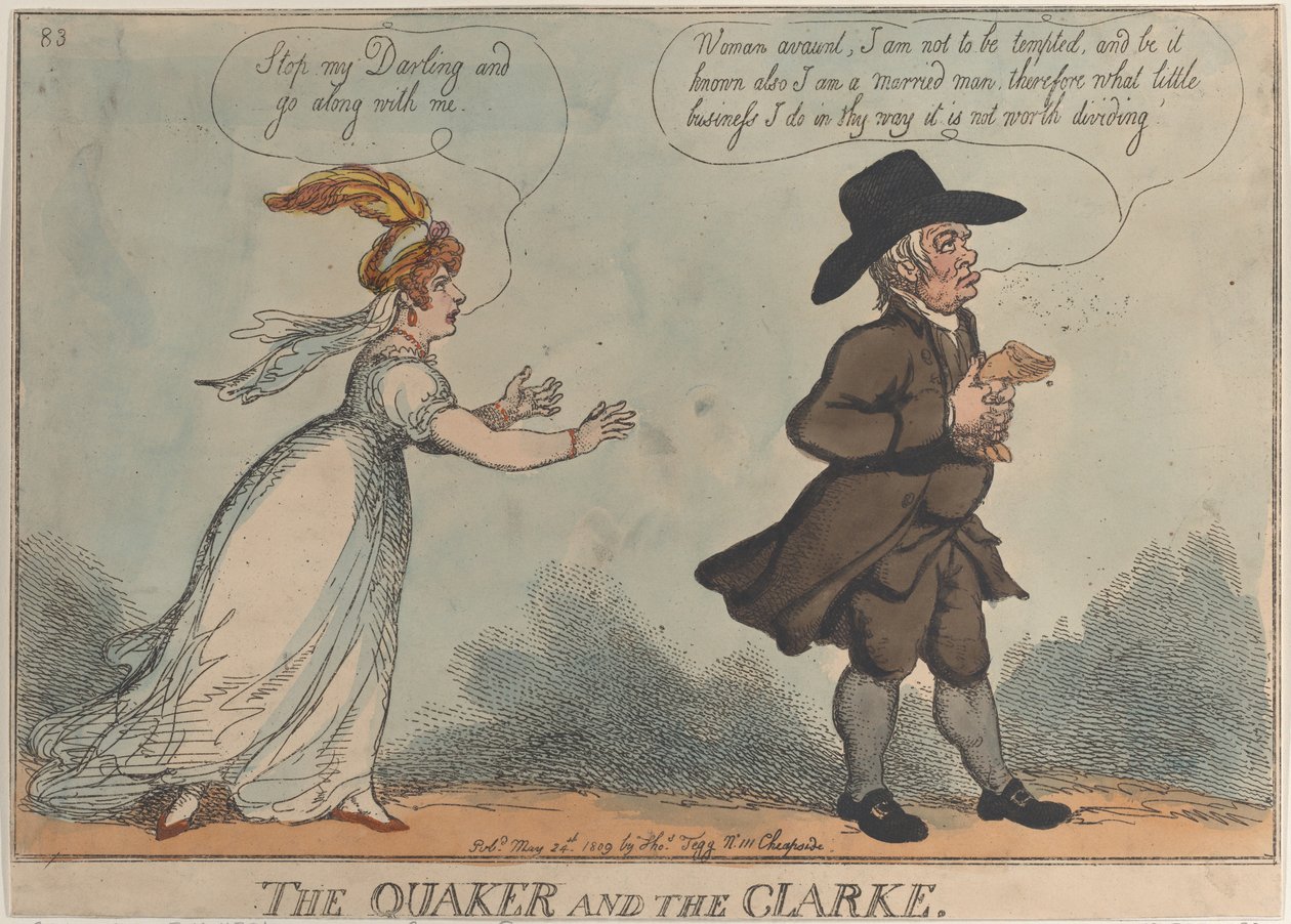 The Quaker and the Clarke, 24. toukokuuta 1809, 24. toukokuuta 1809. tekijältä Thomas Rowlandson
