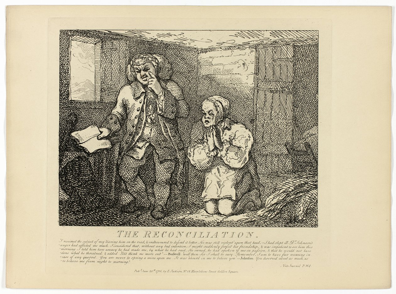 Sovinto, Boswellin Hebridien kiertomatkasta. tekijältä Thomas Rowlandson