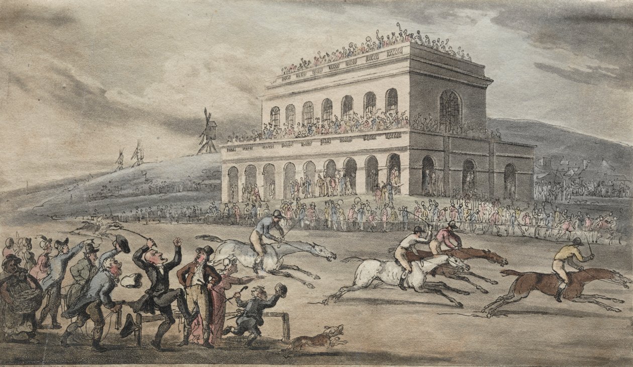 Rev. Dr. Syntax menettää rahansa kilparatalla Yorkissa tekijältä Thomas Rowlandson