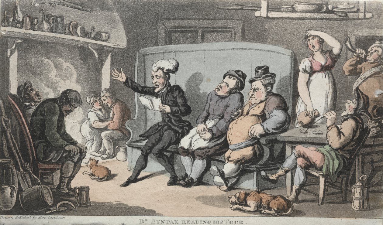 Pastori Dr. Syntaksi lukee kiertuettaan tekijältä Thomas Rowlandson