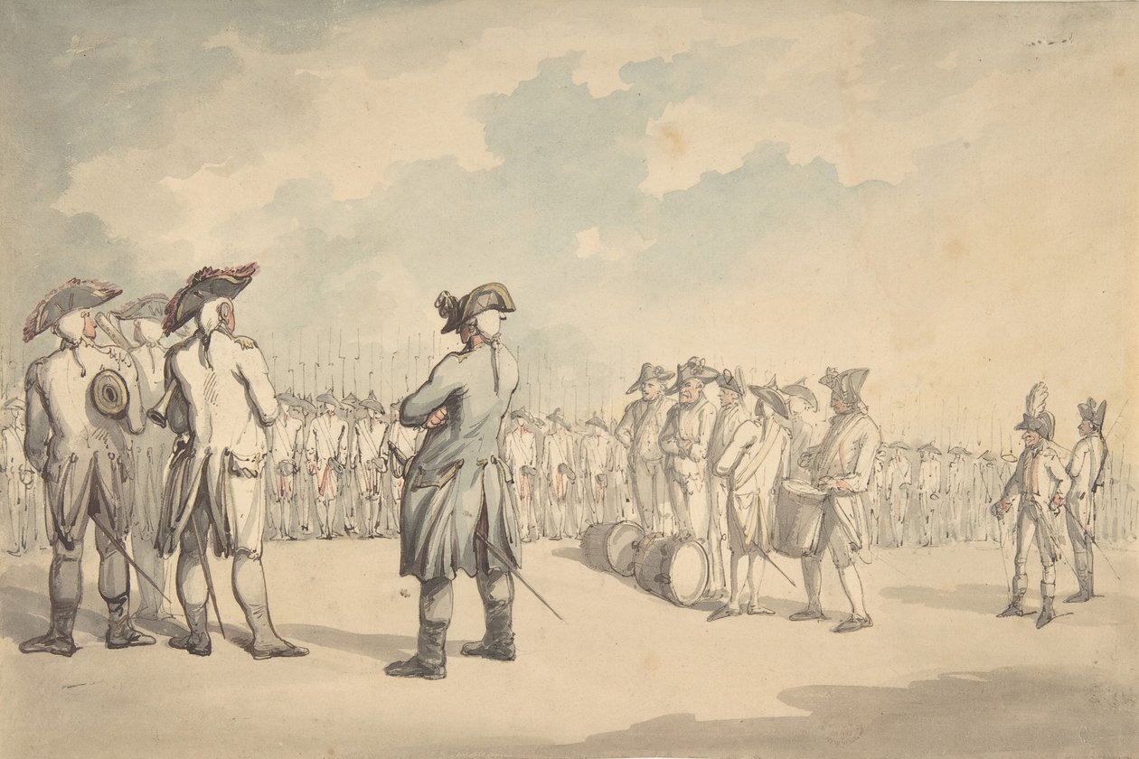 Arvostelu, n. 1800. tekijältä Thomas Rowlandson