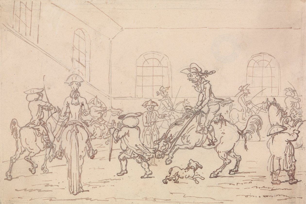 Ratsastuskoulu tekijältä Thomas Rowlandson