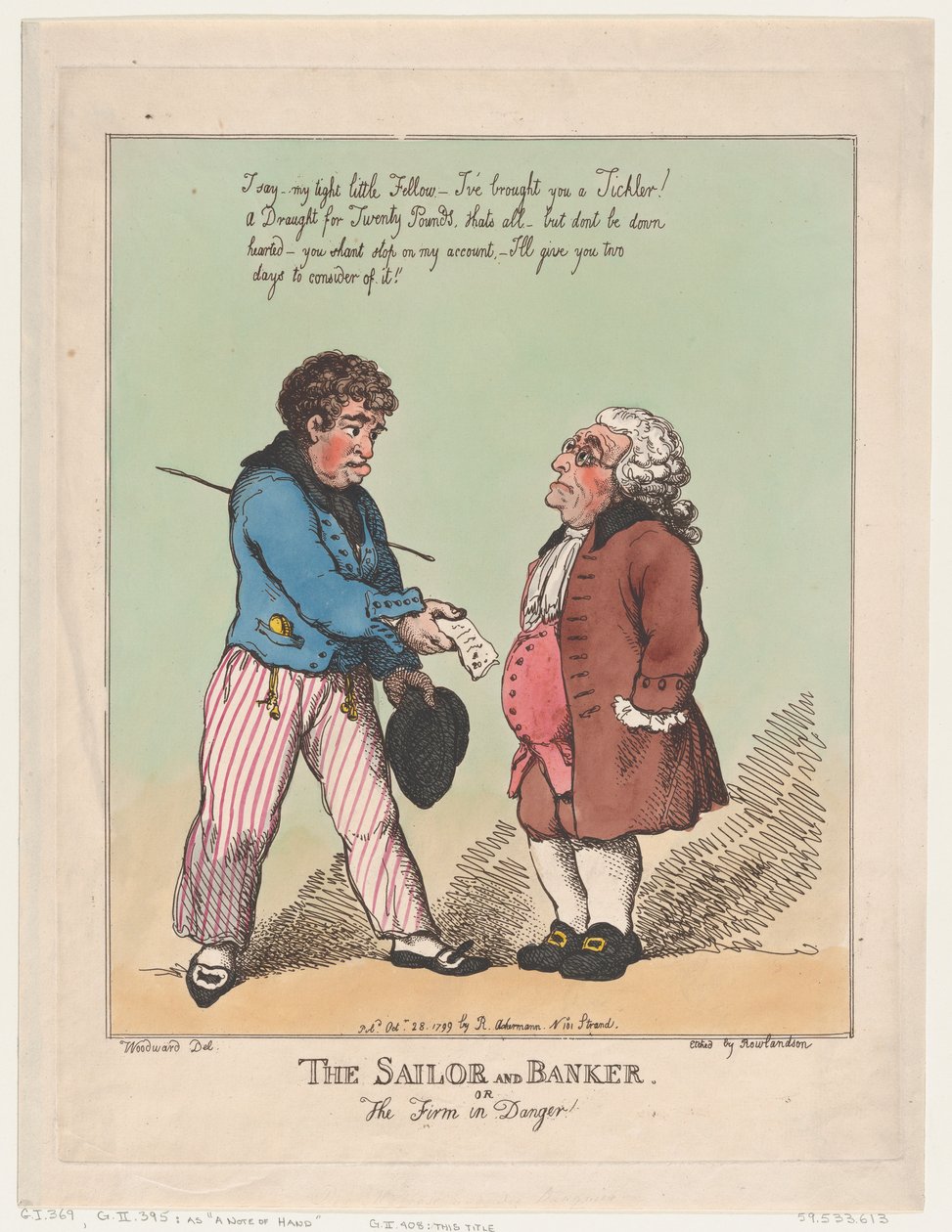 Merimies ja pankkiiri, 28. lokakuuta 1799, 28. lokakuuta 1799. tekijältä Thomas Rowlandson