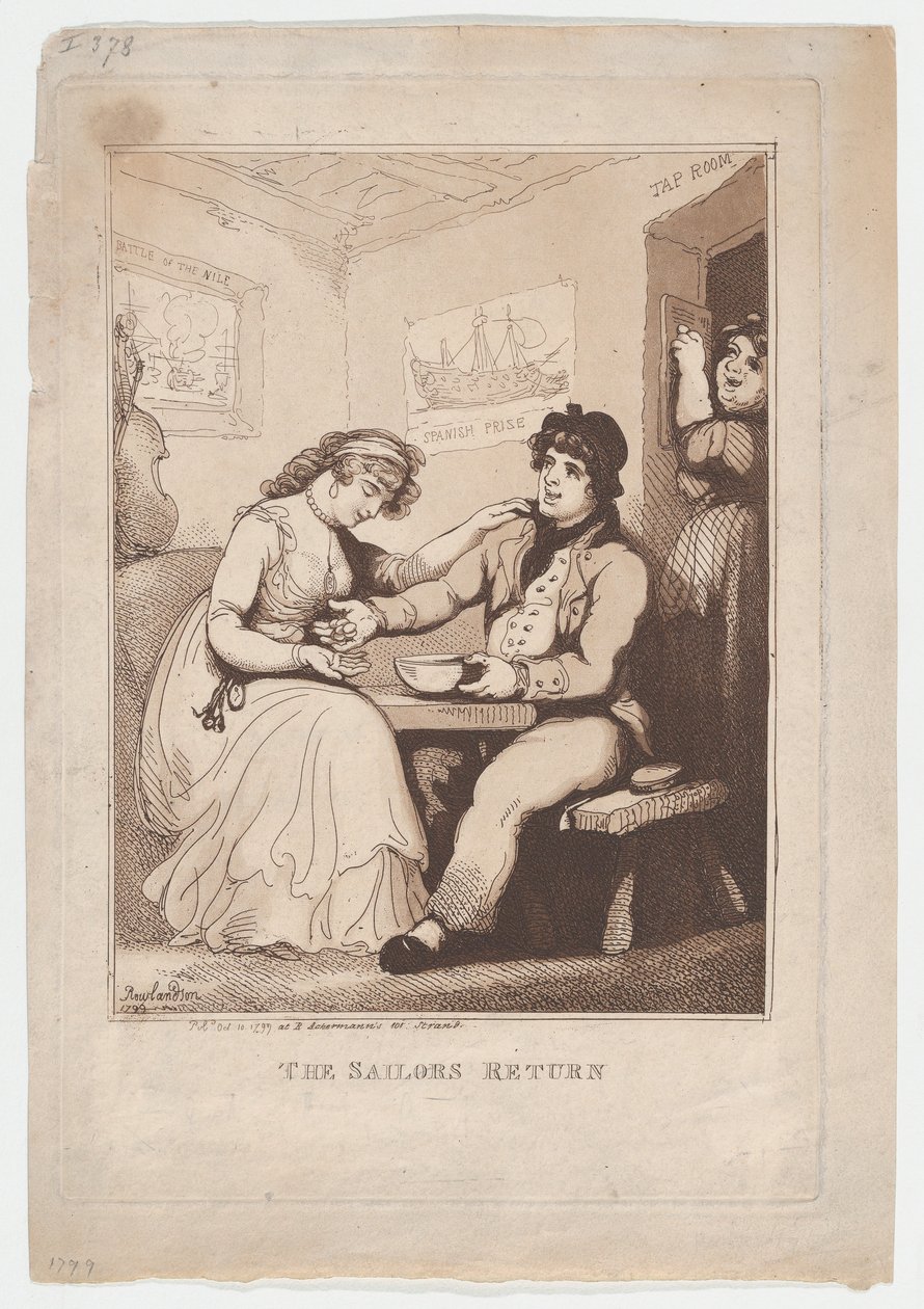 Merimiehen paluu, 10. lokakuuta 1799, 10. lokakuuta 1799. tekijältä Thomas Rowlandson