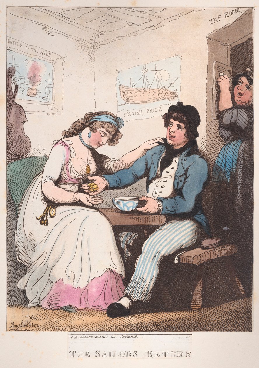 Merimiehen paluu, 10. lokakuuta 1799, 10. lokakuuta 1799. tekijältä Thomas Rowlandson