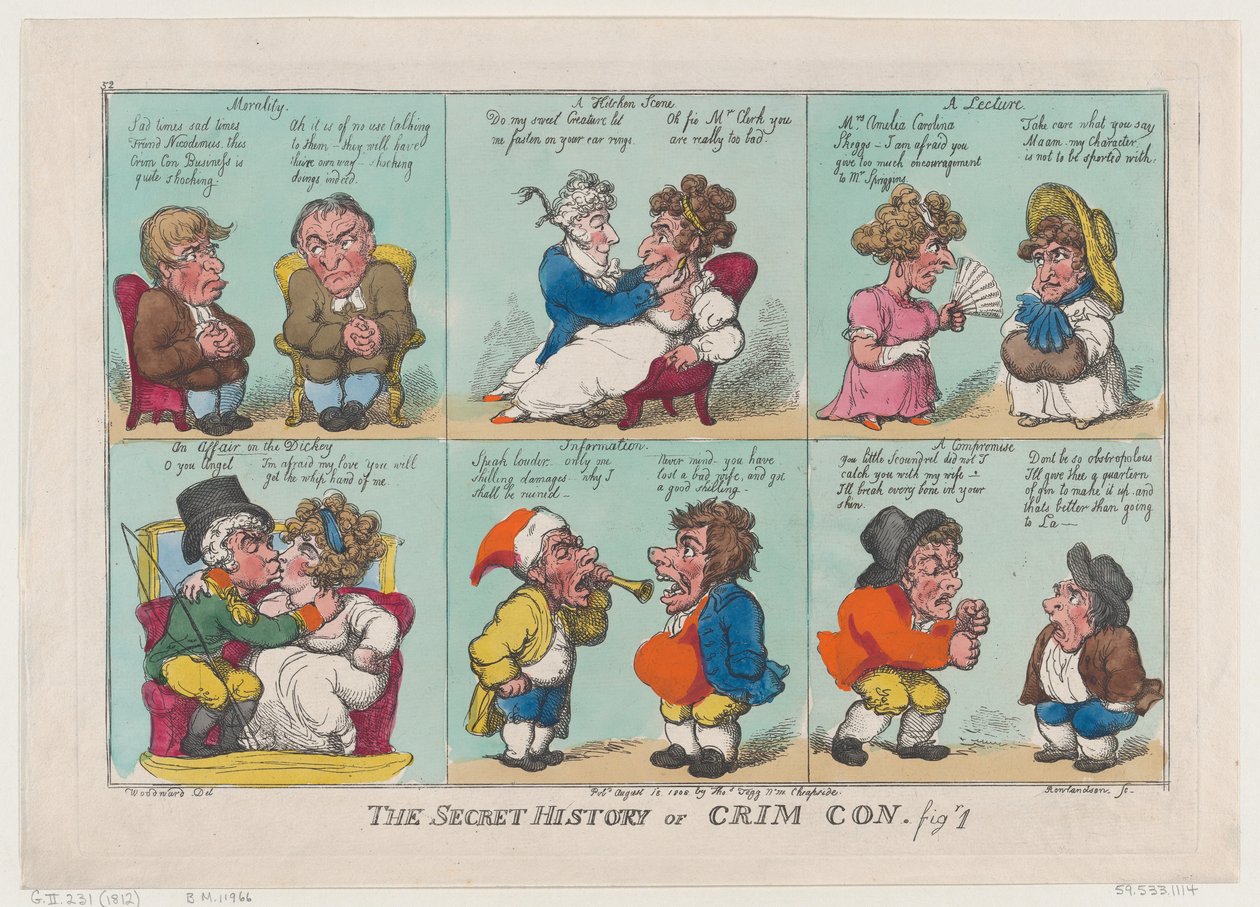 Crim Conin salainen historia, kuva 1, 18. elokuuta 1808, 18. elokuuta 1808. tekijältä Thomas Rowlandson