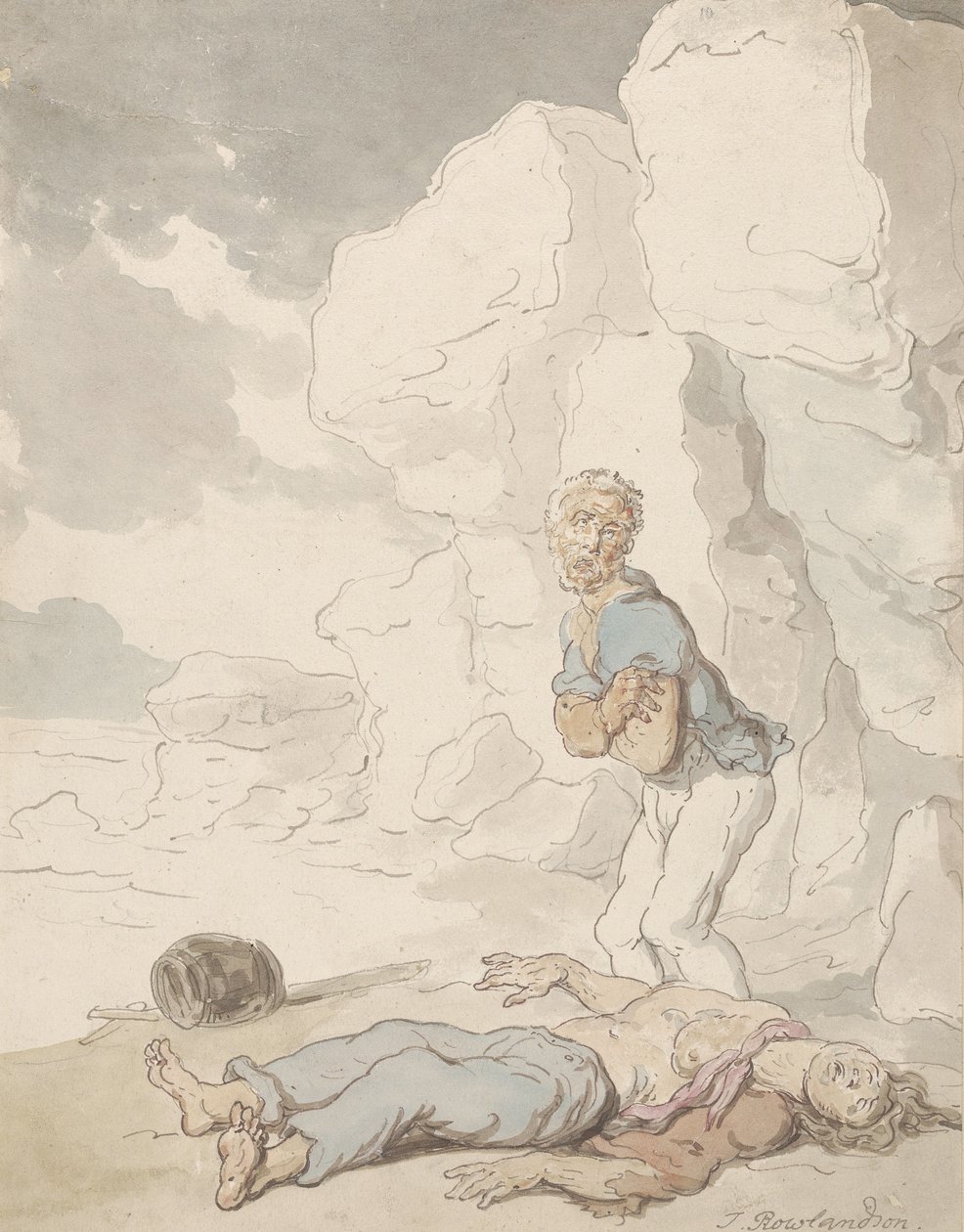 Haaksirikkoutuneet merimiehet tekijältä Thomas Rowlandson