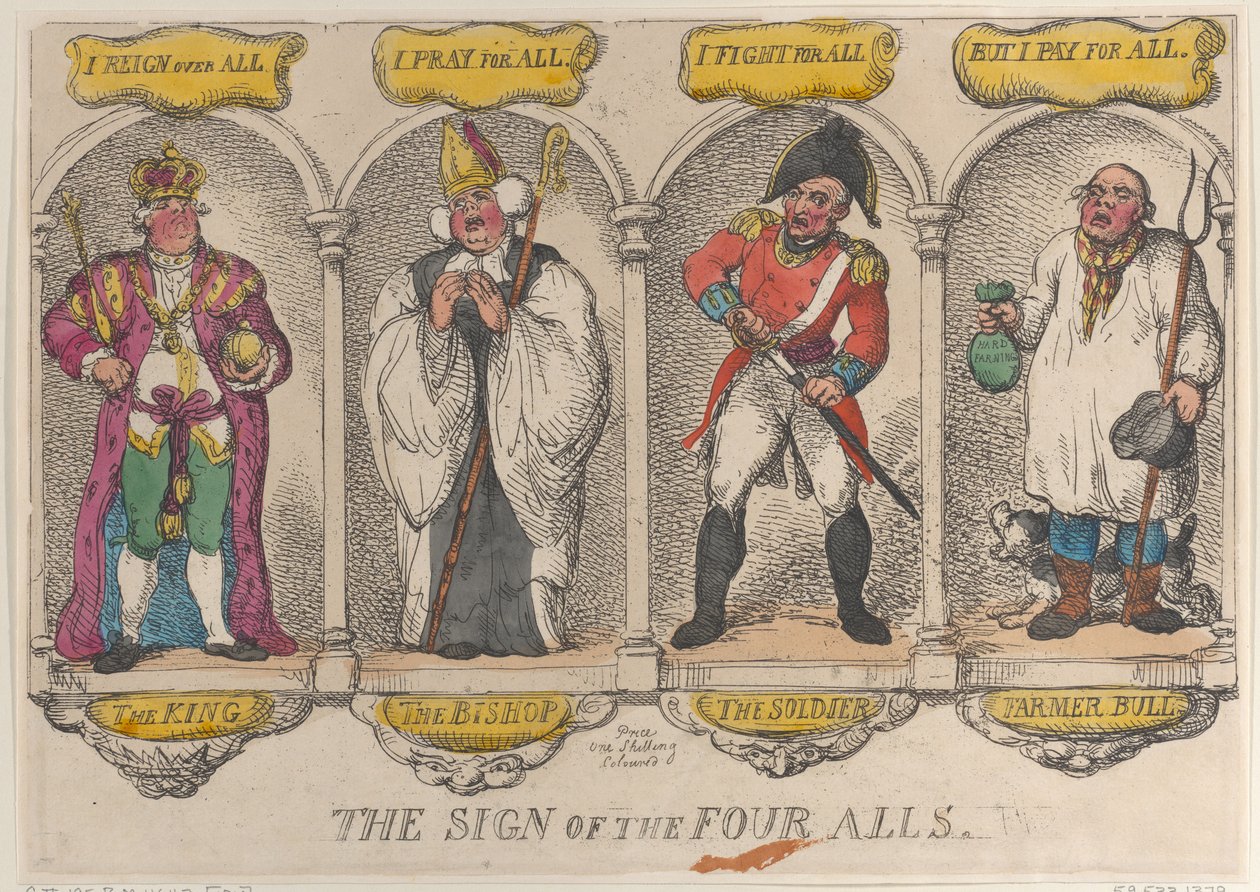 Neljän kaiken merkki, 1810, 1810. tekijältä Thomas Rowlandson