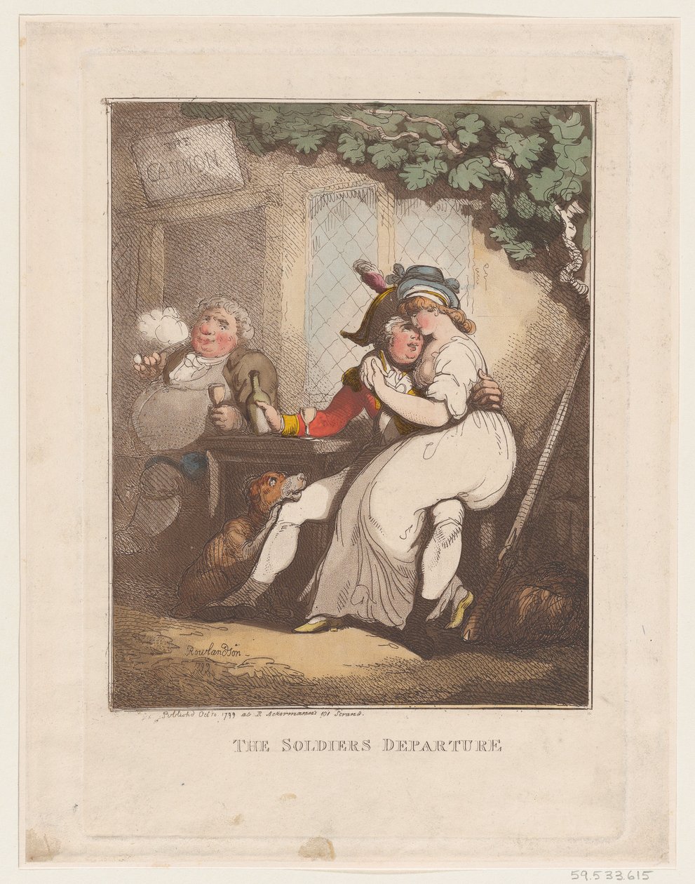 Sotilaan lähtö, 10. lokakuuta 1799, 10. lokakuuta 1799. tekijältä Thomas Rowlandson