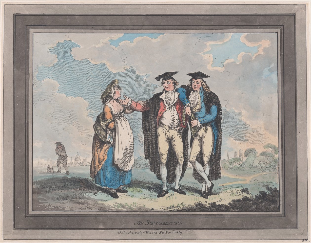 Opiskelijat, 1. tammikuuta 1793, 1. tammikuuta 1793. tekijältä Thomas Rowlandson