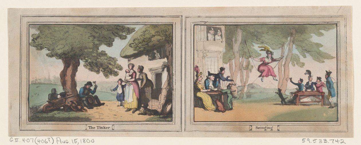 Tinker and Swinging, 15. elokuuta 1800, 15. elokuuta 1800. tekijältä Thomas Rowlandson
