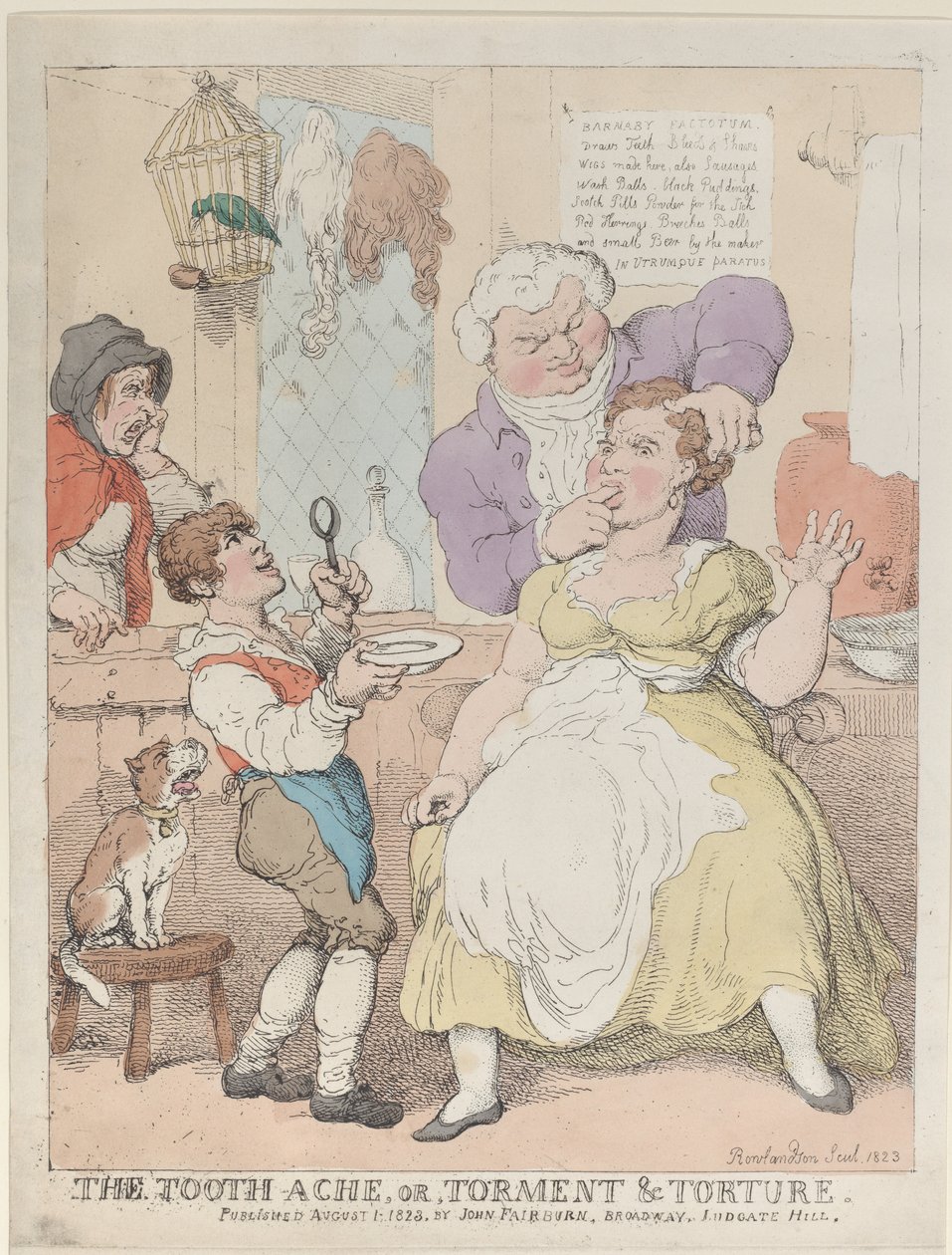 The Tooth-ache, tai, Torment & Torture, 1. elokuuta 1823., 1. elokuuta 1823. tekijältä Thomas Rowlandson