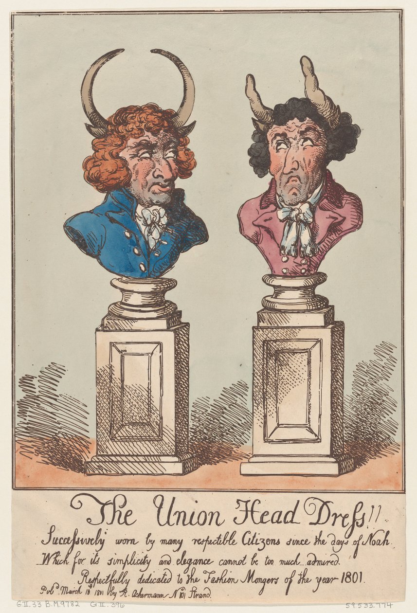Union Head Dress!!, 18. maaliskuuta 1801, 18. maaliskuuta 1801. tekijältä Thomas Rowlandson