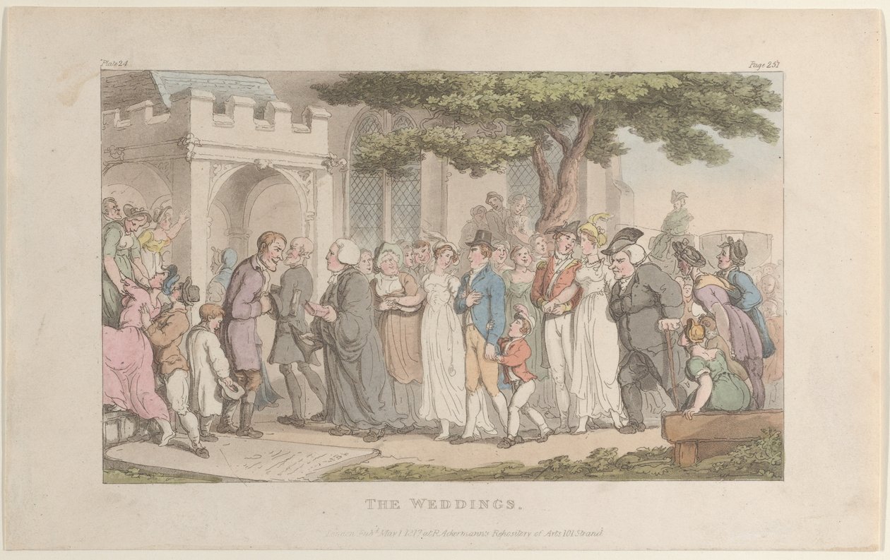 Häät, teoksesta The Vicar of Wakefield, 1. toukokuuta 1817, 1. toukokuuta 1817. tekijältä Thomas Rowlandson