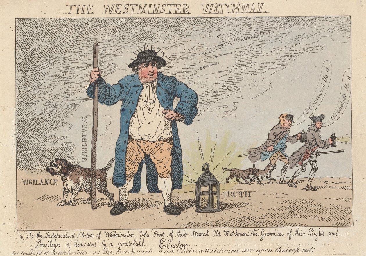 The Westminster Watchman tekijältä Thomas Rowlandson