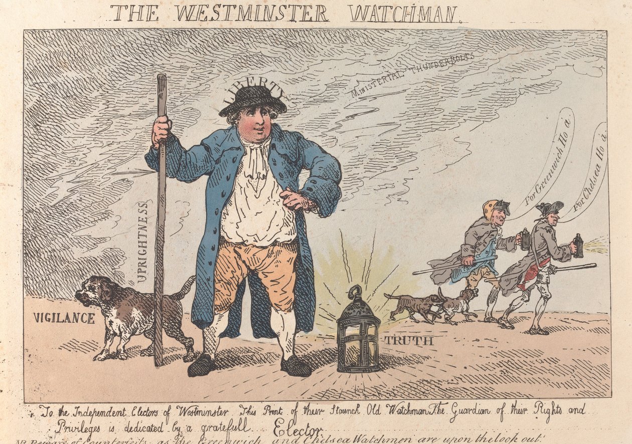 The Westminster Watchman tekijältä Thomas Rowlandson