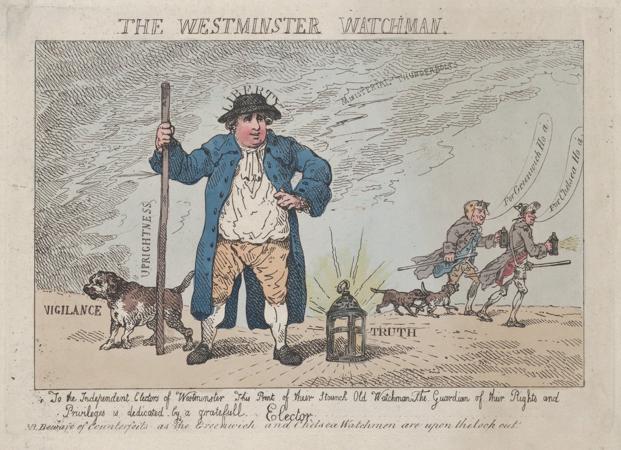 The Westminster Watchman, 12. huhtikuuta 1784, 12. huhtikuuta 1784. tekijältä Thomas Rowlandson