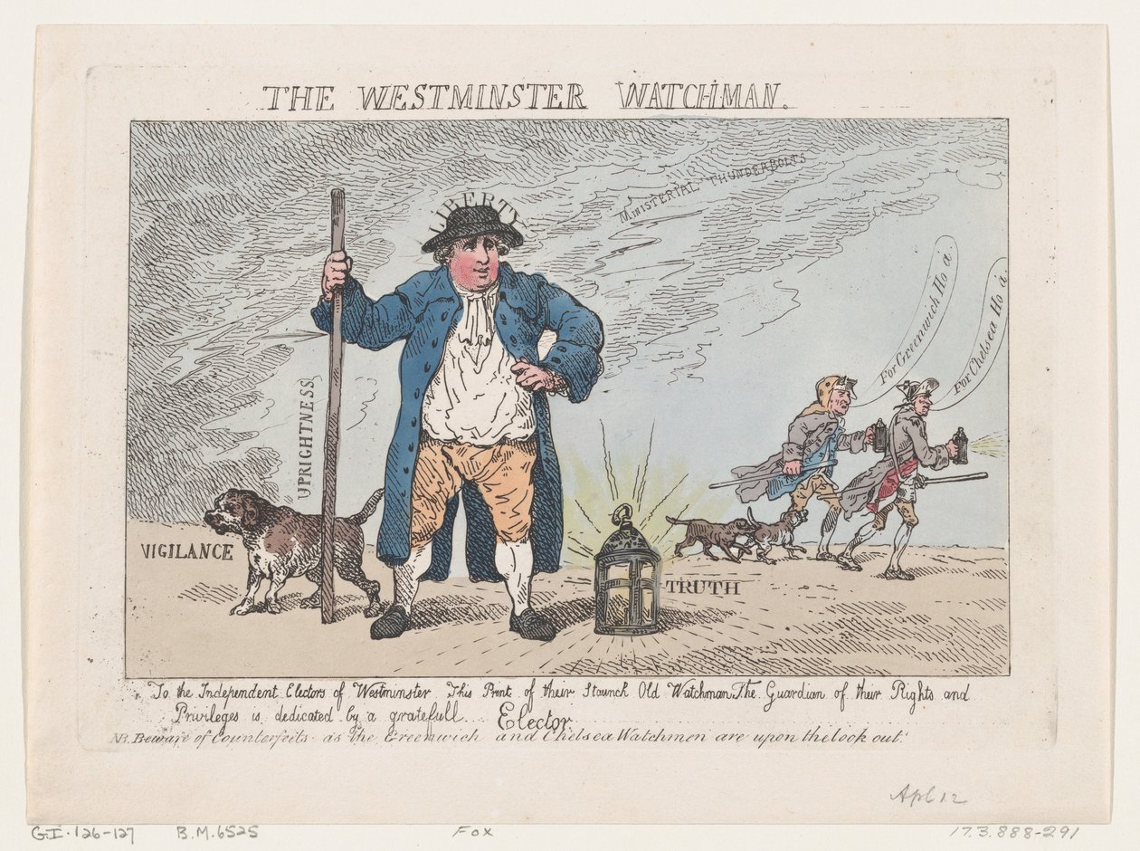 The Westminster Watchman, 12. huhtikuuta 1784, 12. huhtikuuta 1784. tekijältä Thomas Rowlandson