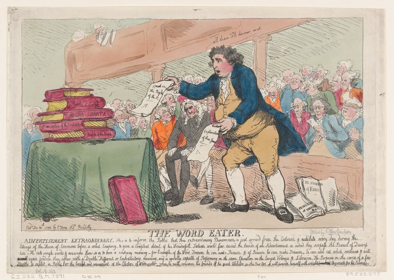 Sanansyöjä, 30. joulukuuta 1786, 30. joulukuuta 1786. tekijältä Thomas Rowlandson