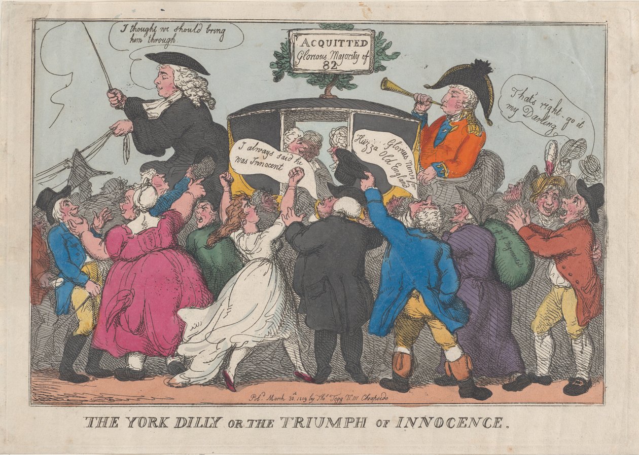 The York Dilly tai The Triumph of Innocence, 26. helmikuuta 1809, 26. helmikuuta 1809. tekijältä Thomas Rowlandson
