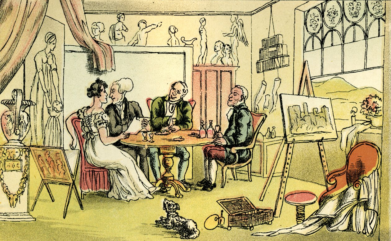 "Taiteilijan huone" tekijältä Thomas Rowlandson