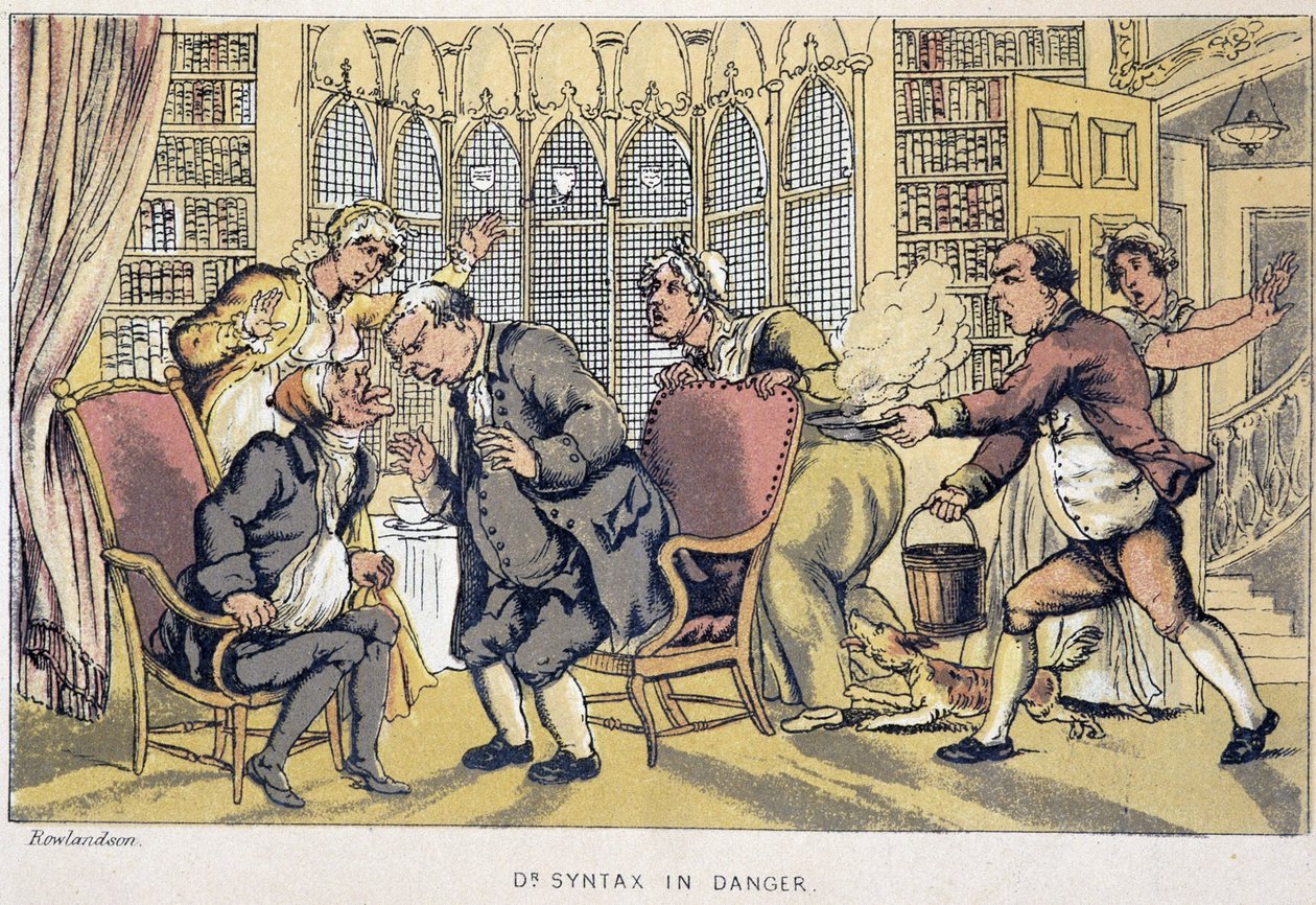 Konsultaatio - "" Doctor Syntaxin kolmella kiertueella: maalauksellista lohtua ja vaimoa etsimässä" William Combe, ill. Rowlandson tekijältä Thomas Rowlandson