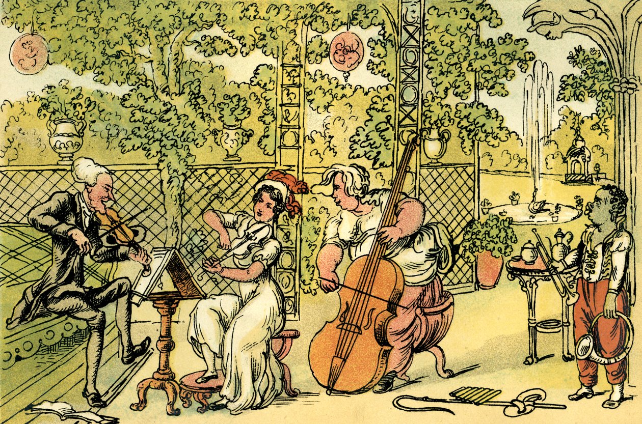 "Puutarhakolmio" tekijältä Thomas Rowlandson