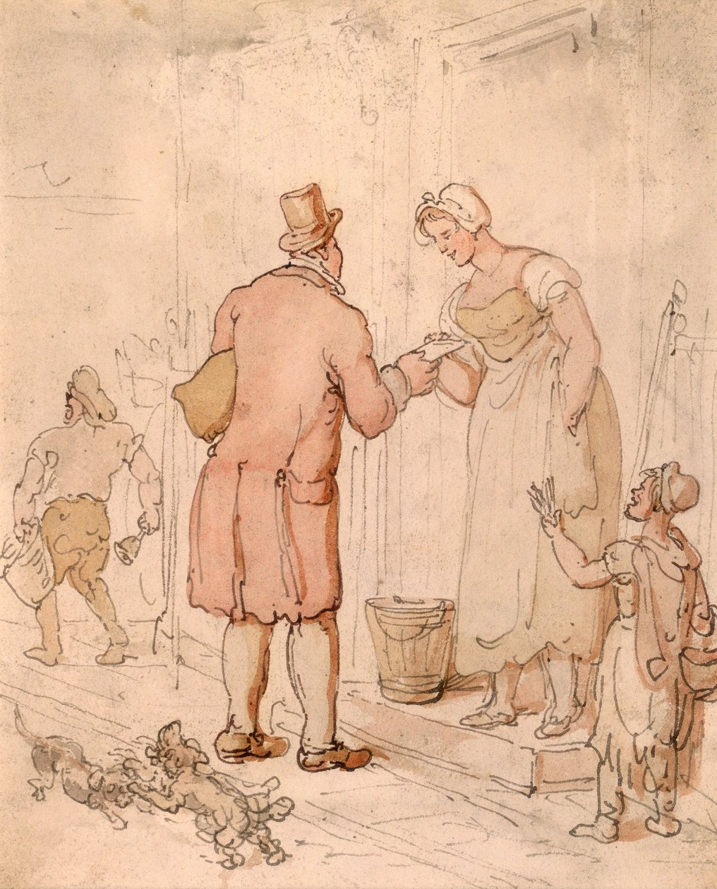 Postimies, 1800-luvun alku tekijältä Thomas Rowlandson