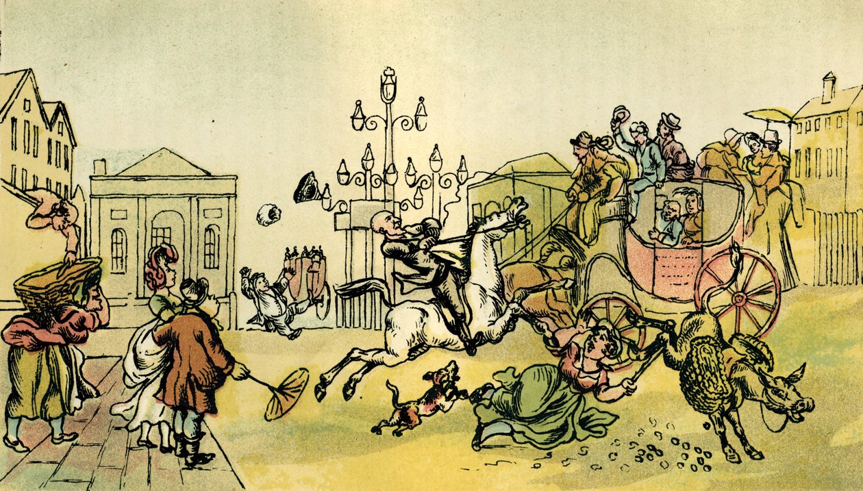 "Sokean hevosen oston tulos" tekijältä Thomas Rowlandson